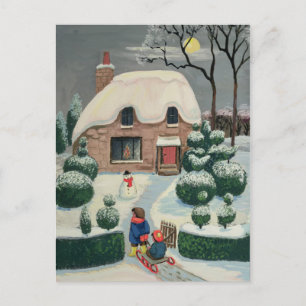 Tobogganing Postcard