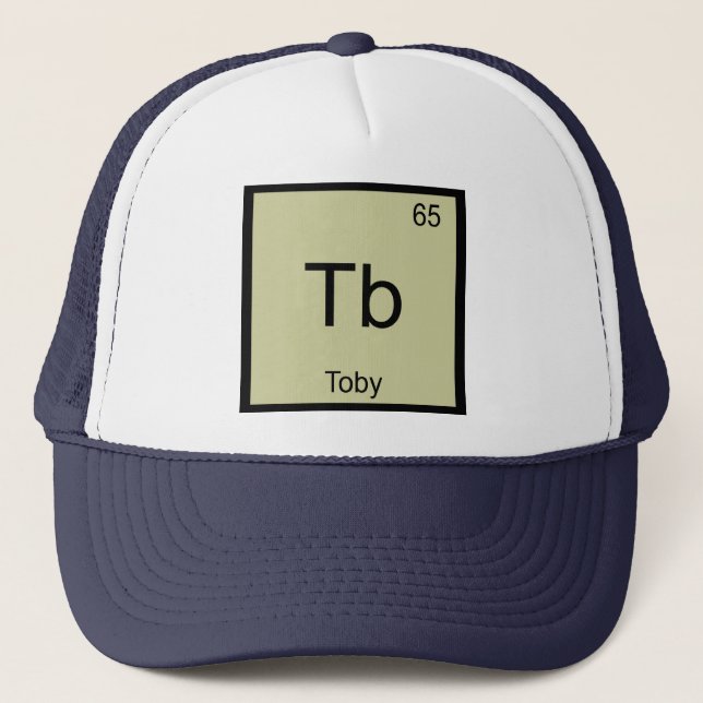 Toby Name Chemistry Element Periodic Table Trucker Hat (Front)