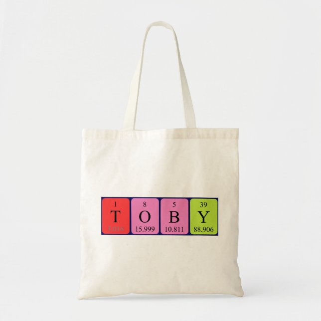 Toby periodic table name tote bag (Front)