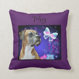 Toby The Boxer Throw Pillow
