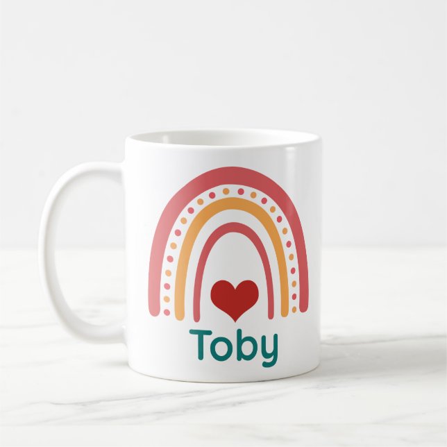 Toby Vintage Boho Rainbow Coffee Mug (Left)