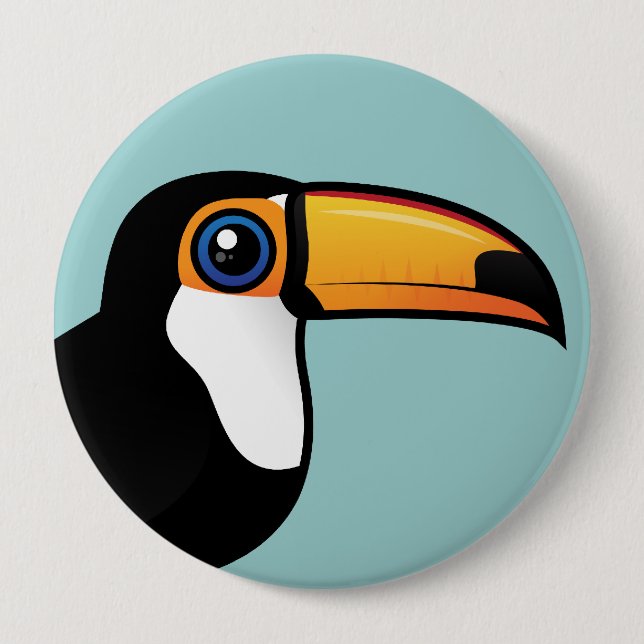 Toco Toucan 4 Inch Round Button (Front)