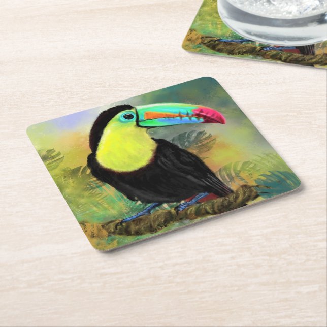 Toco Toucan Paper Coaster (Angled)