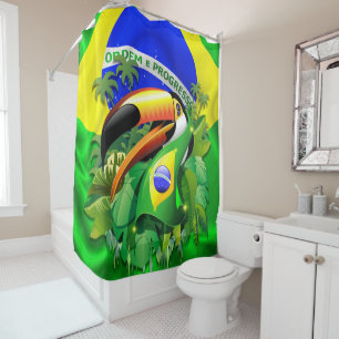 Toco Toucan with Brazil Flag