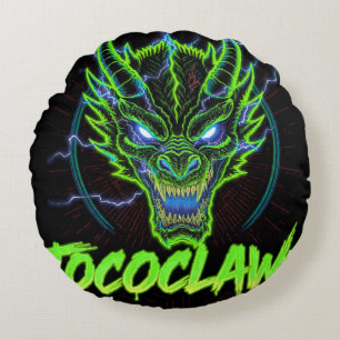 TOCOCLAWS Biohazard Skeleton: Radioactive Gas Mask Round Pillow