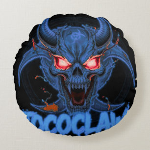TOCOCLAWS Biohazard Skeleton: Radioactive Gas Mask Round Pillow