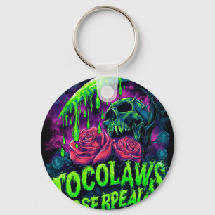 TOCOCLAWS Grim Reaper Skull Slime Rose Horror Keychain