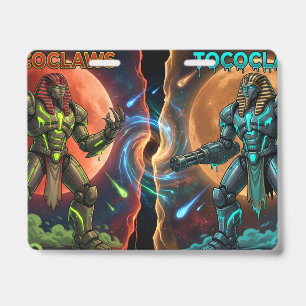 TOCOCLAWS Mecha Pharaoh Egyptian Cybernetic Armour Badge