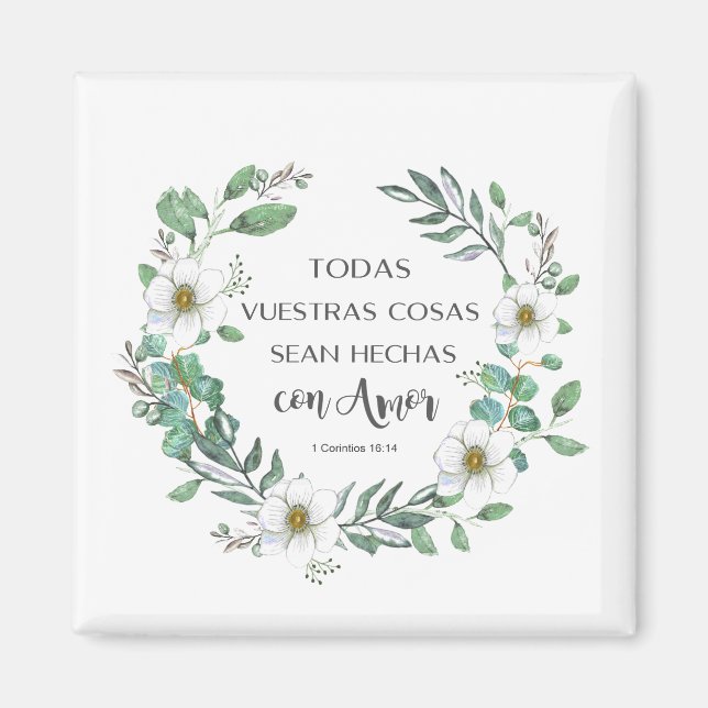 Todas vuestras cosas Spanish bible verse Magnet (Front)
