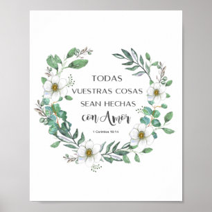Todas vuestras cosas Spanish bible verse Poster