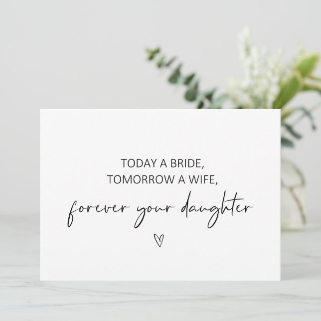 Today a bride, Tomorrow a wife Flat Card (Standing Front)