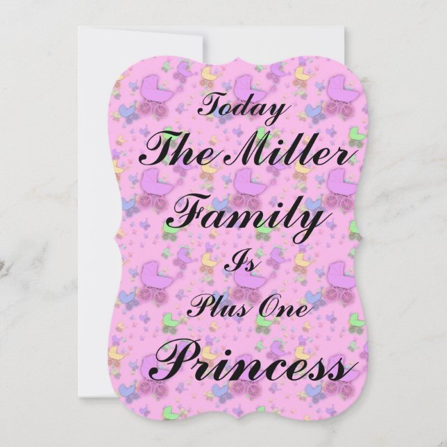 Today a Princess Was Born Announcement (Front)