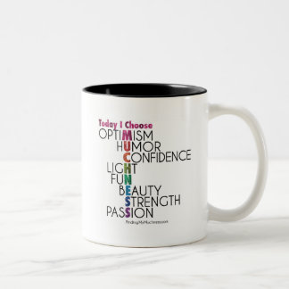 Today, Choose MUCHNESS, Glitter inspirational art Two-Tone Coffee Mug