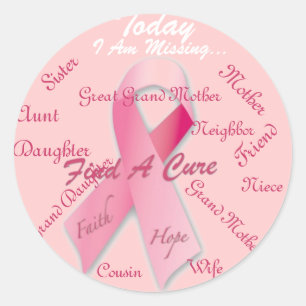 Today I am missing Pink Ribbon Classic Round Sticker