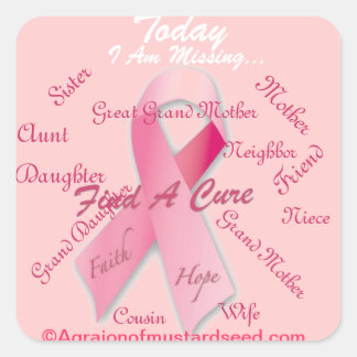 Today I am missing Pink Ribbon Square Sticker