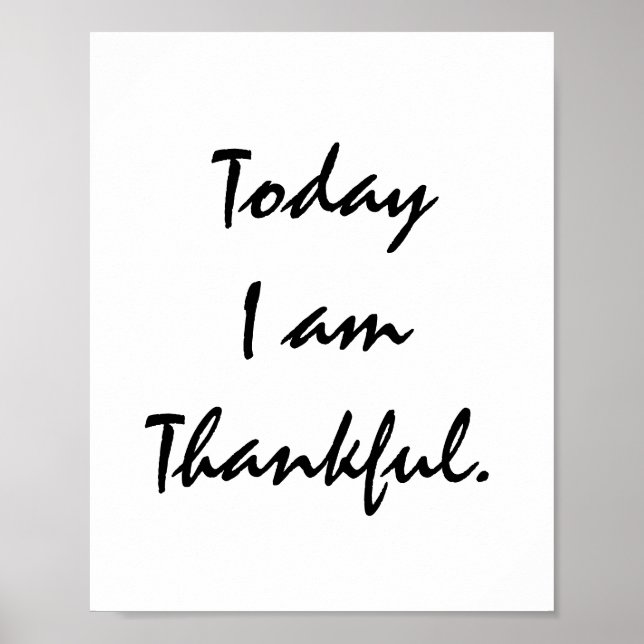 Today I am Thankful. Poster (Front)