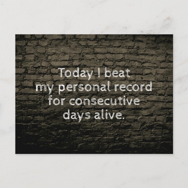 Today I beat my personal record joke Postcard (Front)