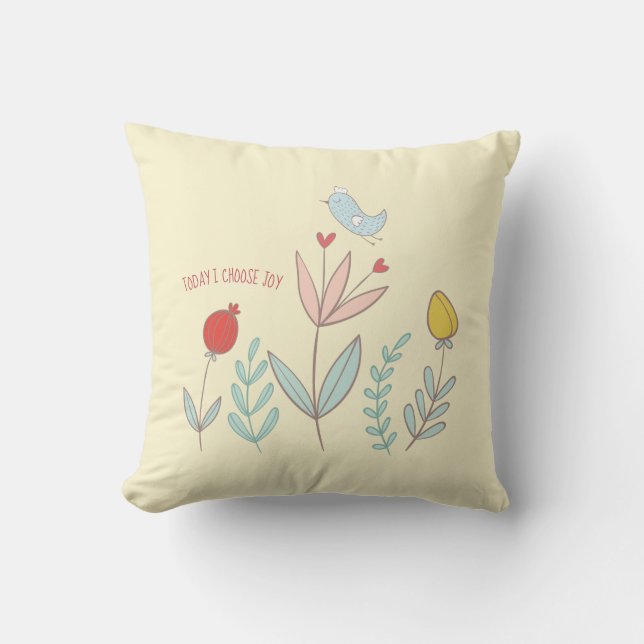 Today I Choose Joy Throw Pillow (Front)