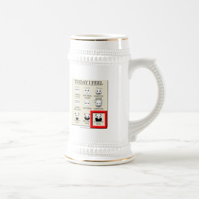 Today I Feel Chaotic Evil Beer Stein (Right)