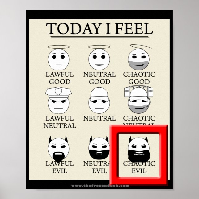 Today I Feel Chaotic Evil Poster (Front)