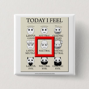 Today I Feel Neutral 2 Inch Square Button