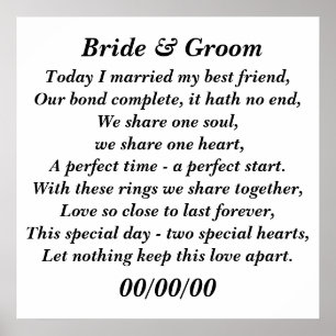 Today I married my best friend customize it! Poster