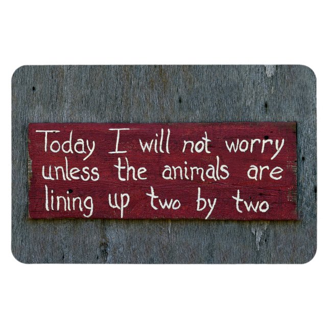 "Today I Will Not Worry" Sign Magnet (Horizontal)