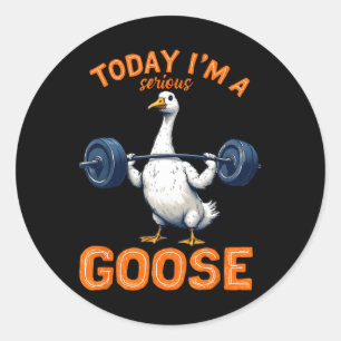 Today I'm A Serious Goose Tee Funny Bodybuilding F Classic Round Sticker