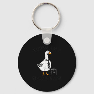 Today Im Serious Goose Briefcase Funny Silly Humor Keychain