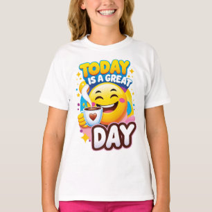 Today is a Big Day - Colorful Design Happy Emoji T-Shirt