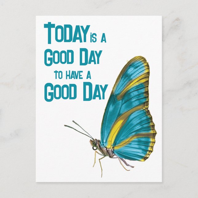 Today is a Good Day Encouraging Quote Butterfly Postcard (Front)