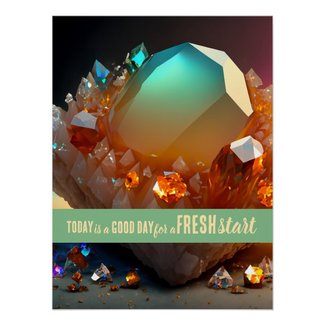 Today is a Good Day Fresh Start Motivational Quote Poster (Front)