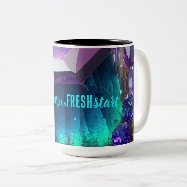 Today is a Good Day Fresh Start Motivational Quote Two-Tone Coffee Mug (Front Right)