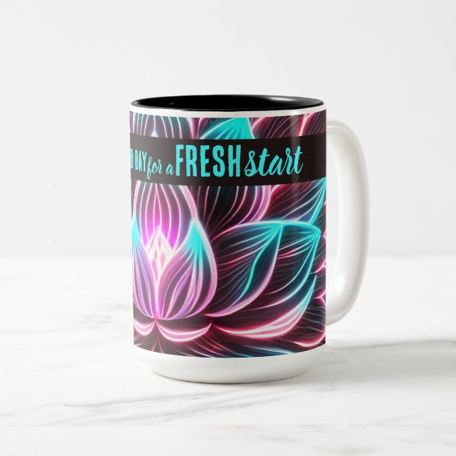 Today is a Good Day Fresh Start Motivational Quote Two-Tone Coffee Mug (Front Right)