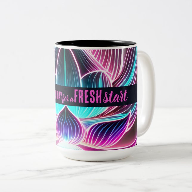 Today is a Good Day Fresh Start Motivational Quote Two-Tone Coffee Mug (Front Right)