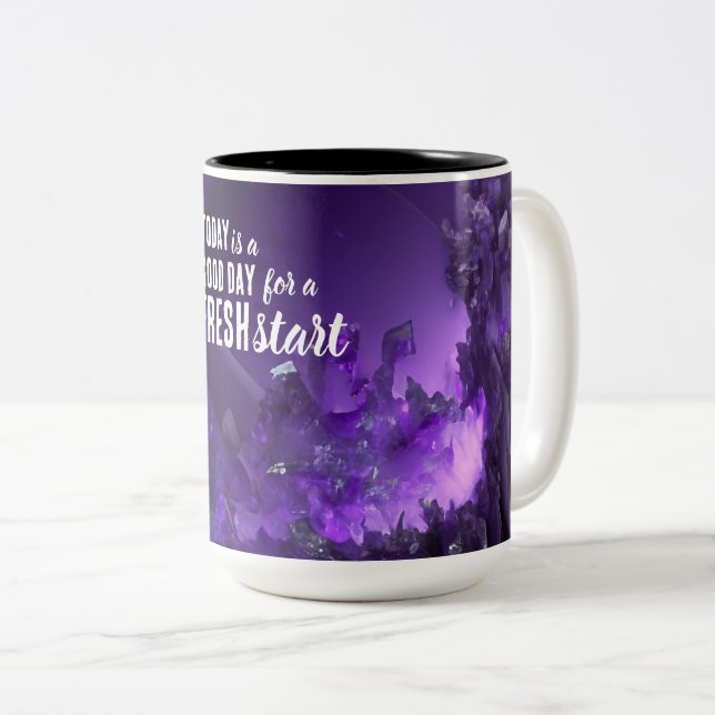 Today is a Good Day Fresh Start Motivational Quote Two-Tone Coffee Mug (Front Right)