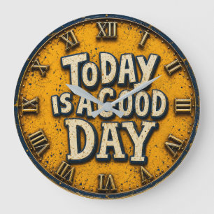 Today Is a Good Day  Inspirational Positive Quote  Large Clock