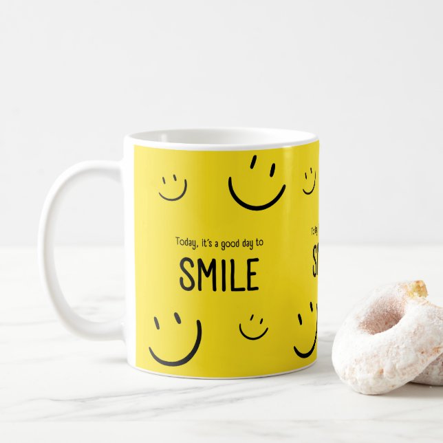 Today is a good day to smile Inspiration Coffee Mug (With Donut)