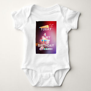 Today is My Birthday Art Print Baby Bodysuit