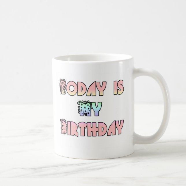 Today is My Birthday Baby Pink Art Print Coffee Mug (Right)