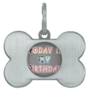 Today is My Birthday Baby Pink Art Print Pet Tag