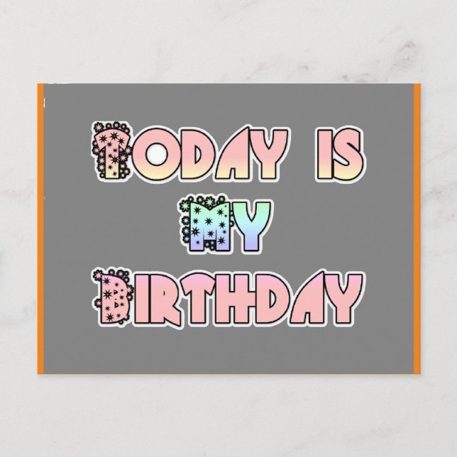 Today is My Birthday Baby Pink Art Print Postcard (Front)