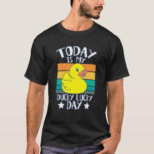 Today is My Ducky Lucky Day Retro Yellow Rubber Du T-Shirt