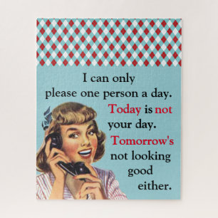 Today Is Not Your Day Vintage Funny Phone Call Jigsaw Puzzle