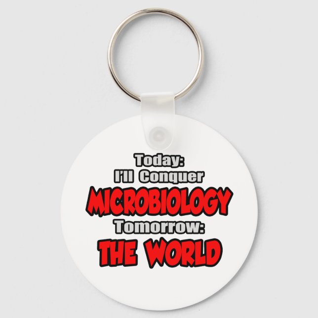 Today Microbiology...Tomorrow, The World Keychain (Front)