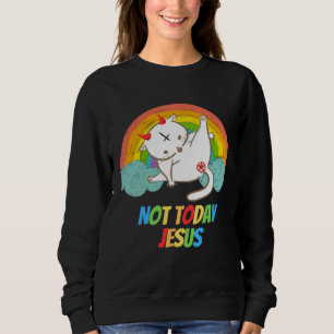 Today Not Jesus Devil Worship  Satanic Hail Satan Sweatshirt