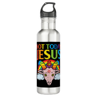 Today Not Jesus Satan Goat Satanic Rainbow Satanis 710 Ml Water Bottle