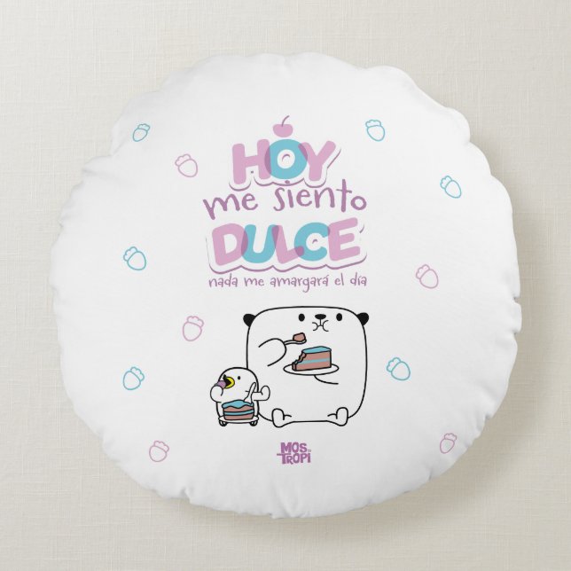 Today One Hundred Sweet Round Pillow (Front)
