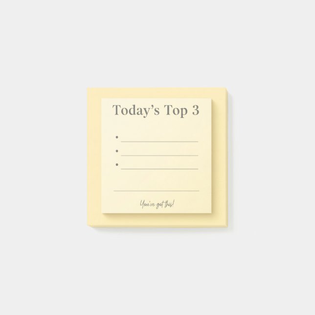 "Today’s Top 3" Mini Priorities Note (Front)