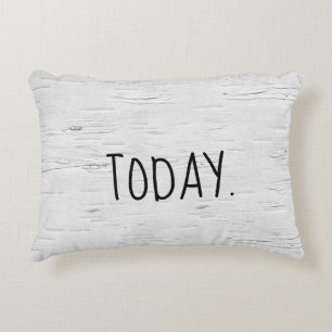 TODAY Text On Birch Tree  Accent Pillow